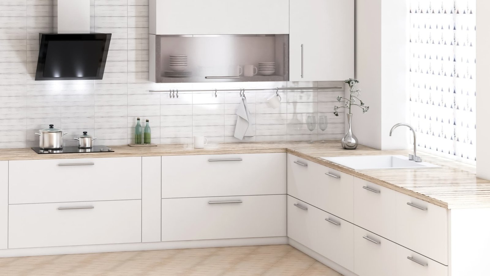 Cocina blanca moderna - diseño